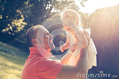 Daddy and daughter playing Stock Photo