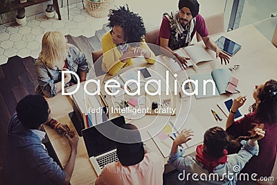 Daedalian Crafty Intelligent Artistic Smart Concept Stock Photo