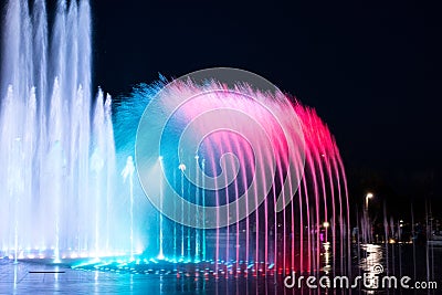 Daedepo Musical Fountain Korea, colorful fountain like a crown Stock Photo