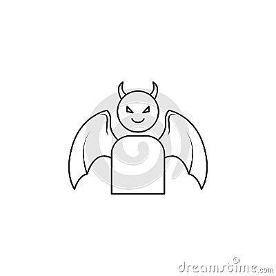 daemon icon. Element of angel and demon icon for mobile concept and web apps. Thin line icon for website design and development, Stock Photo