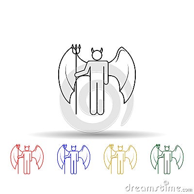 Daemon multi color icon. Simple thin line, outline vector of angel and demon icons for ui and ux, website or mobile application Stock Photo