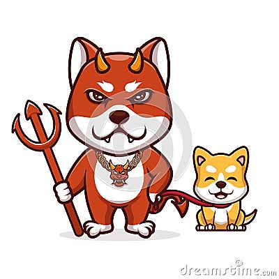 Daemon Doge With Shiba Vector Illustration