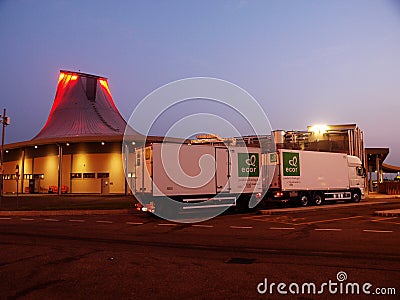 DAF XF fridge transport Editorial Stock Photo