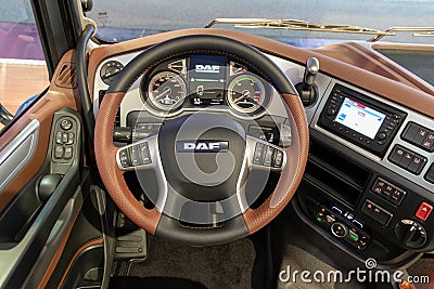 DAF XF 530 FT SSC Tractor Truck interior Editorial Stock Photo