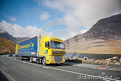 DAF XF truck on a road Editorial Stock Photo