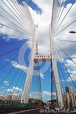 Dafosi Bridge over Yangtze River Editorial Stock Photo