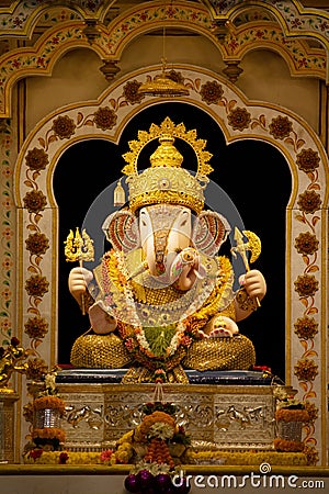 Dagdusheth ganpati Ganesha Idol Stock Photo