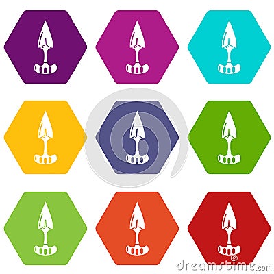 Dagger ninja icons set 9 vector Vector Illustration