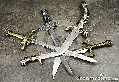 Daggers and knives Stock Photo