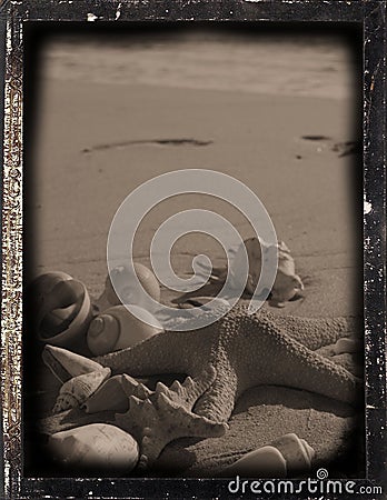 Dagguereotype reproduction 'footprints' Stock Photo
