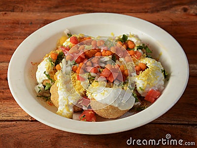 Dahi Puri a famous midday snack in india Stock Photo