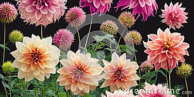 Dahlia flower banquet beautiful spectacular flower arrangement background Stock Photo