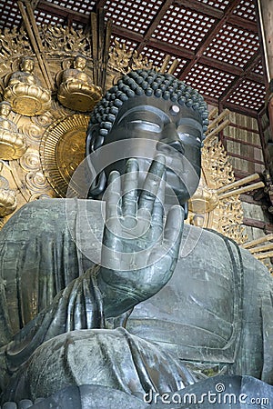 Daibutsu in the Daibutsu-den at Todaiji Temple. Stock Photo