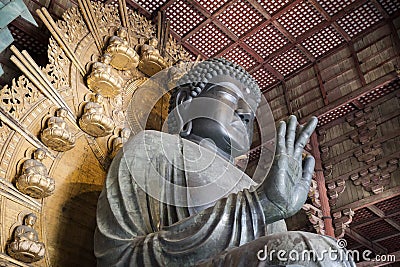 Daibutsu in the Daibutsu-den at Todaiji Temple. Stock Photo