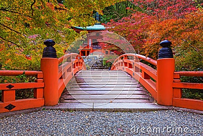 Daigo-ji temple with colorful maple trees in autumn, Kyoto Stock Photo