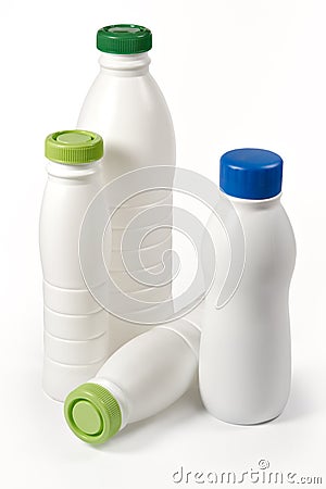 Dairy bottles Stock Photo