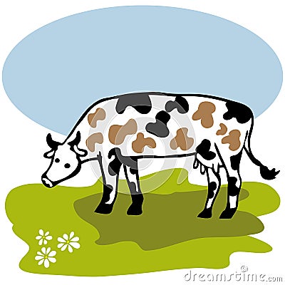 Dairy Cow Vector Illustration