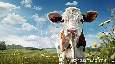 dairy cute cow Cartoon Illustration