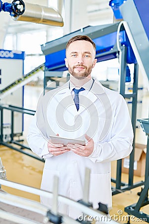 Dairy Factory Owner Posing for Photography Stock Photo