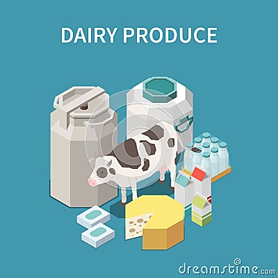 Dairy Produce Concept Vector Illustration