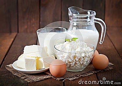 Dairy products and eggs Stock Photo