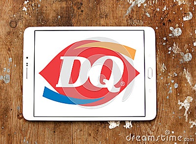 Dairy Queen, DQ fast food restaurant logo Editorial Stock Photo