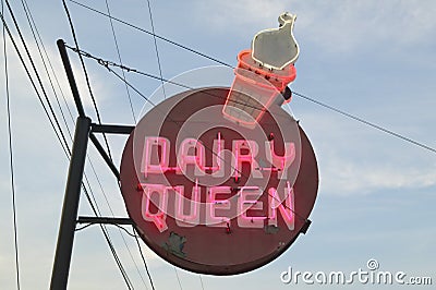 Dairy Queen Ice Cream shop in Central GA along highway 22 in Southeast USA Editorial Stock Photo