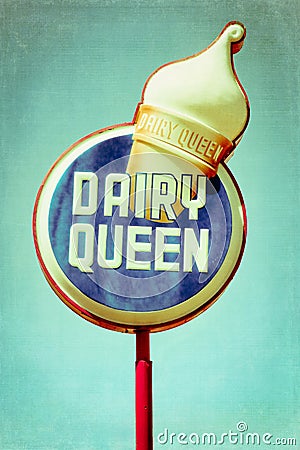 Dairy Queen neon sign Editorial Stock Photo