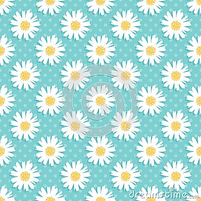 seamless daisy background and pattern vector illustration Vector Illustration