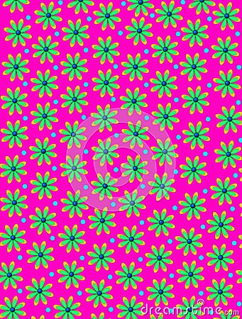 Daisy and Dots in Hot Pink Stock Photo