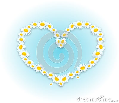 Daisy heart on light blue Stock Photo