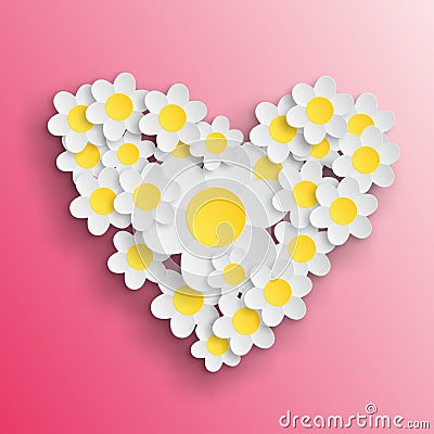 Daisy heart Valentine Stock Photo