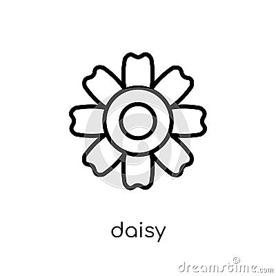 Daisy icon. Trendy modern flat linear vector Daisy icon on white Vector Illustration