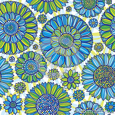 Daisy seamless pattern Vector Illustration