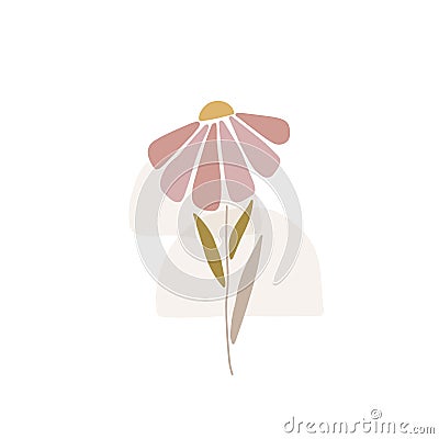 Daisy silhouette. Marguerite flat vector illustration Vector Illustration