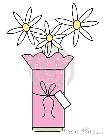 Daisy Vase Stock Photo