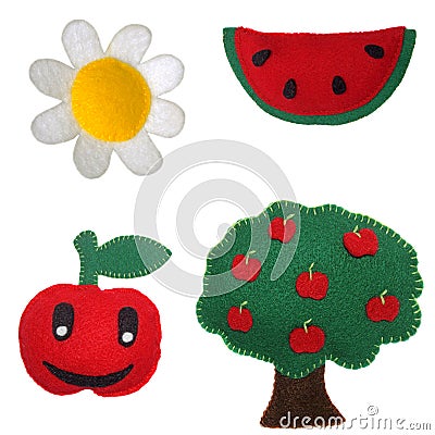 Daisy, watermelon, apple and apple Tree Stock Photo