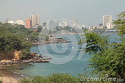 Dakar coastline, beach and vegetation. Dakar. Senegal. West Africa Stock Photo