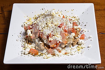 Dakos, Cretan salad Stock Photo