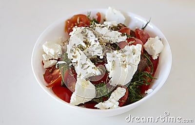 Dakos , Greek Salad, cretan salad Stock Photo