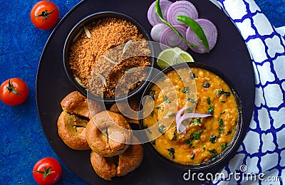 Dal baati churma-Rajasthani cuisine Stock Photo