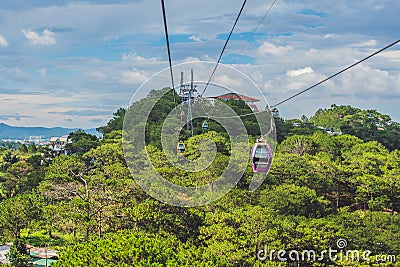 Dalat Cable Car at Robin Hill, Truc Lam. Vietnam Stock Photo