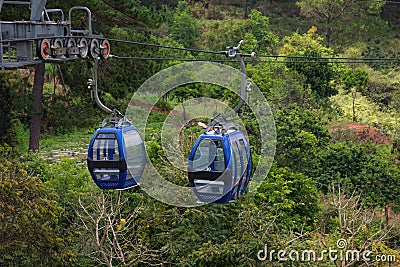 Dalat Cable Car way at Robin Hill, Vietnam Stock Photo