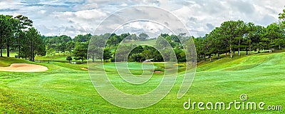 Dalat golf panorama sunny day Stock Photo