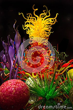 Dale Chihuly Blown Glass Display Editorial Stock Photo