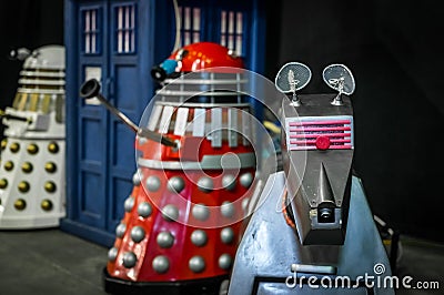 Dalek and Doctor Who models Editorial Stock Photo