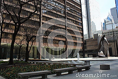 Daley Plaza in Chicago, Illinois, USA, with Picasso Sculpture Editorial Stock Photo