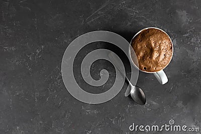 dalgona coffee - Korean trend drink, Whipped trend drink with coffee foam and milk Stock Photo