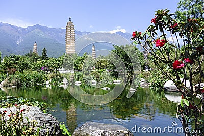 DaLi Three Pagodas Temple Stock Photo