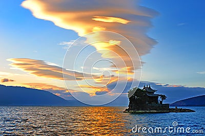 Dali in Yunnan Lake Temple Stock Photo